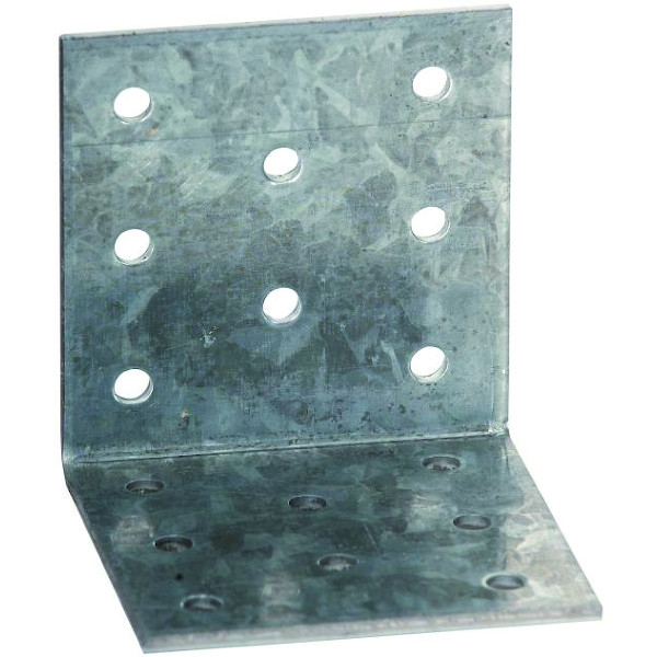 Équerre simple de menuiserie bois et charpente ES10 - ES11 acier - Dimensions (L1 x L2) : 80 x 80 mm - Largeur : 60 mm - É...