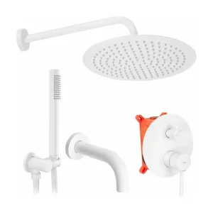 KIT DE DOUCHE-BAIGNOIRE ENCASTRÉ REA LUNGO BLANC PUR + BOX