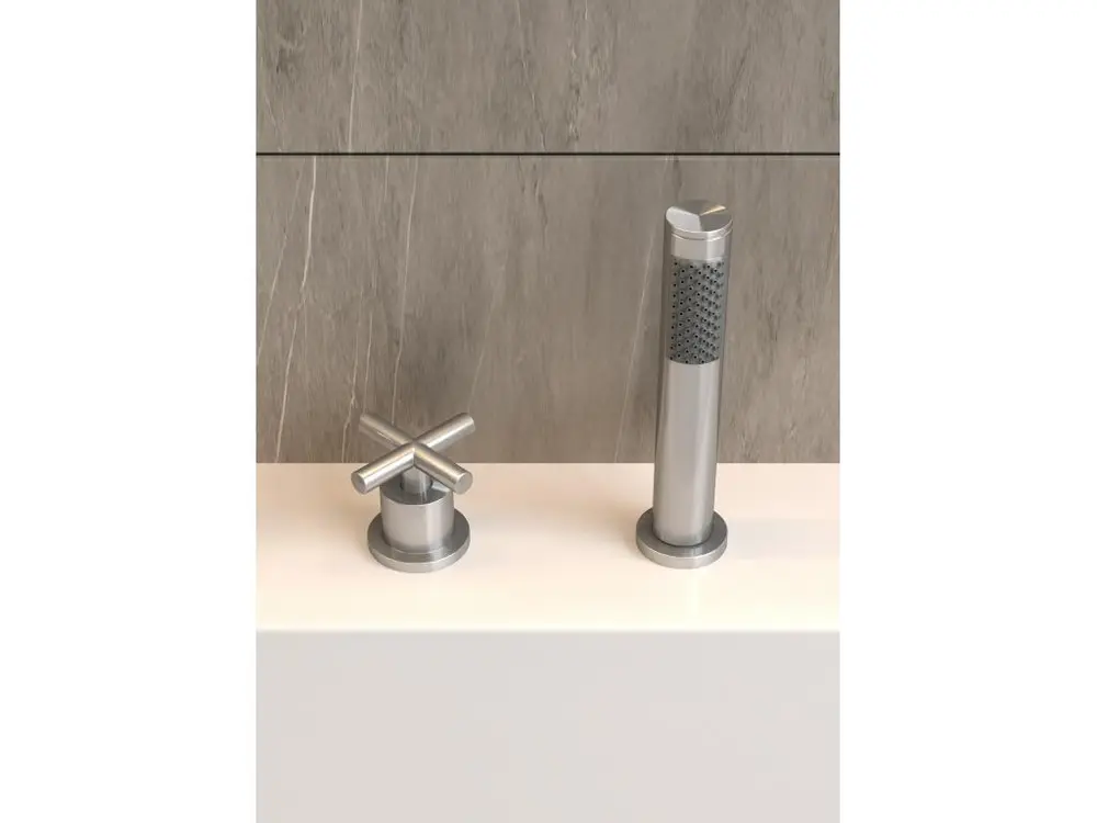 Robinet à détection Robinet mélangeur bain-douche 5 trous sur plage Nickel brossé - Corbeau
