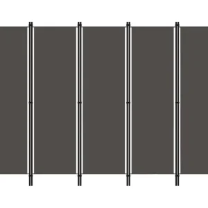 Cloison de séparation 5 panneaux Anthtracite 250x180 cm