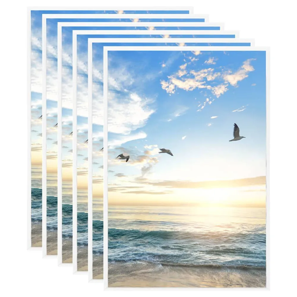 Collage de cadres photo 5 pcs de table Blanc 21x29,7 cm MDF Sans perçage