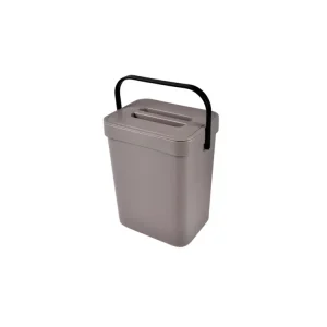 Premium Anti-Rouille Poubelle de Compost "Accrochable" 5L Taupe