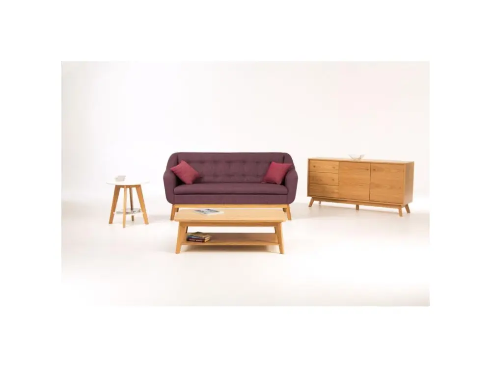 Table Basse Design "Kensal" 115cm Chêne pour Cadres de 50 x 70 cm