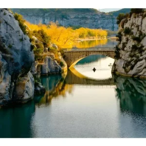 Tableau sur toile lac de Quinson Facile à poser