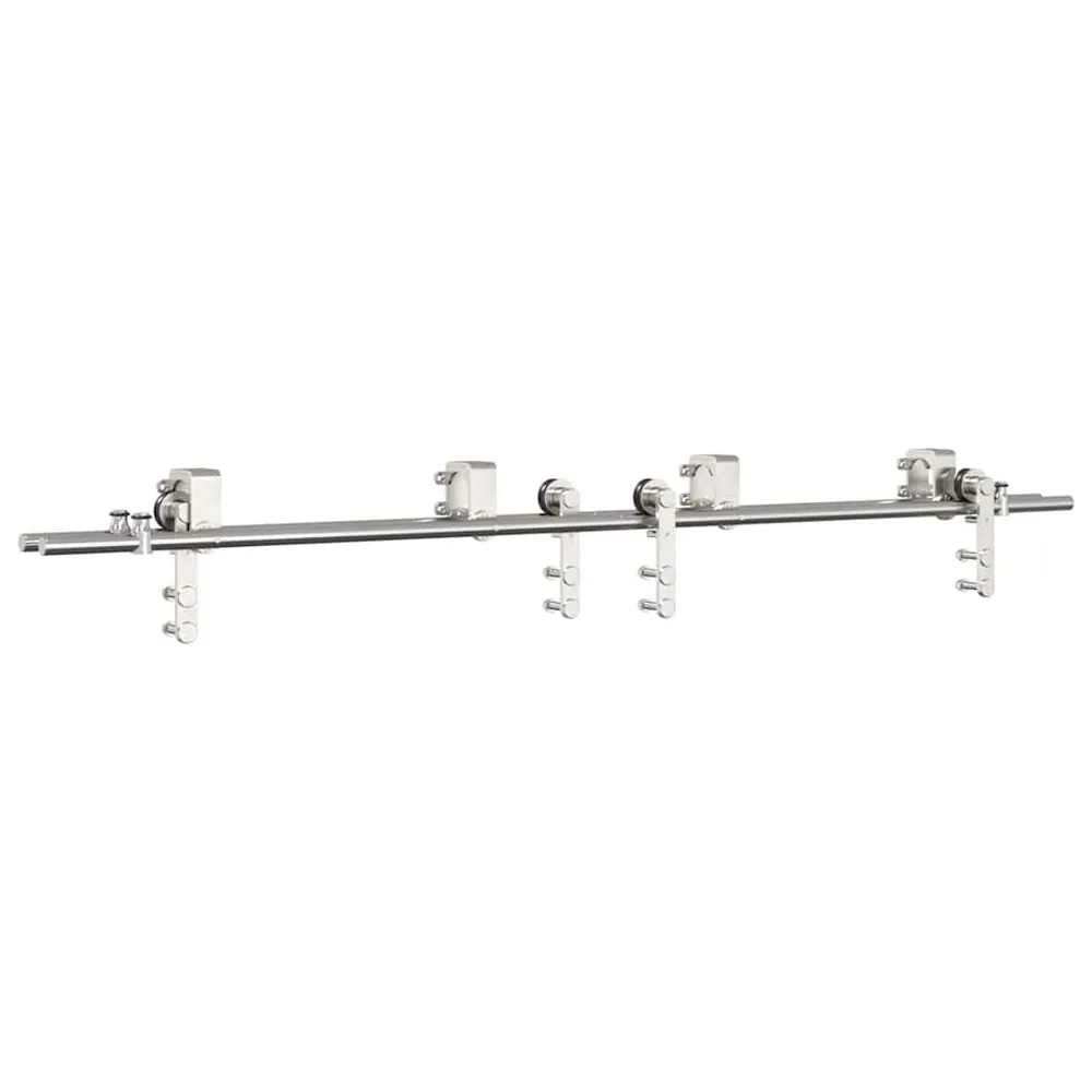 Béquille de porte Kit fixation porte coulissante 183 cm Acier inoxydable Argenté