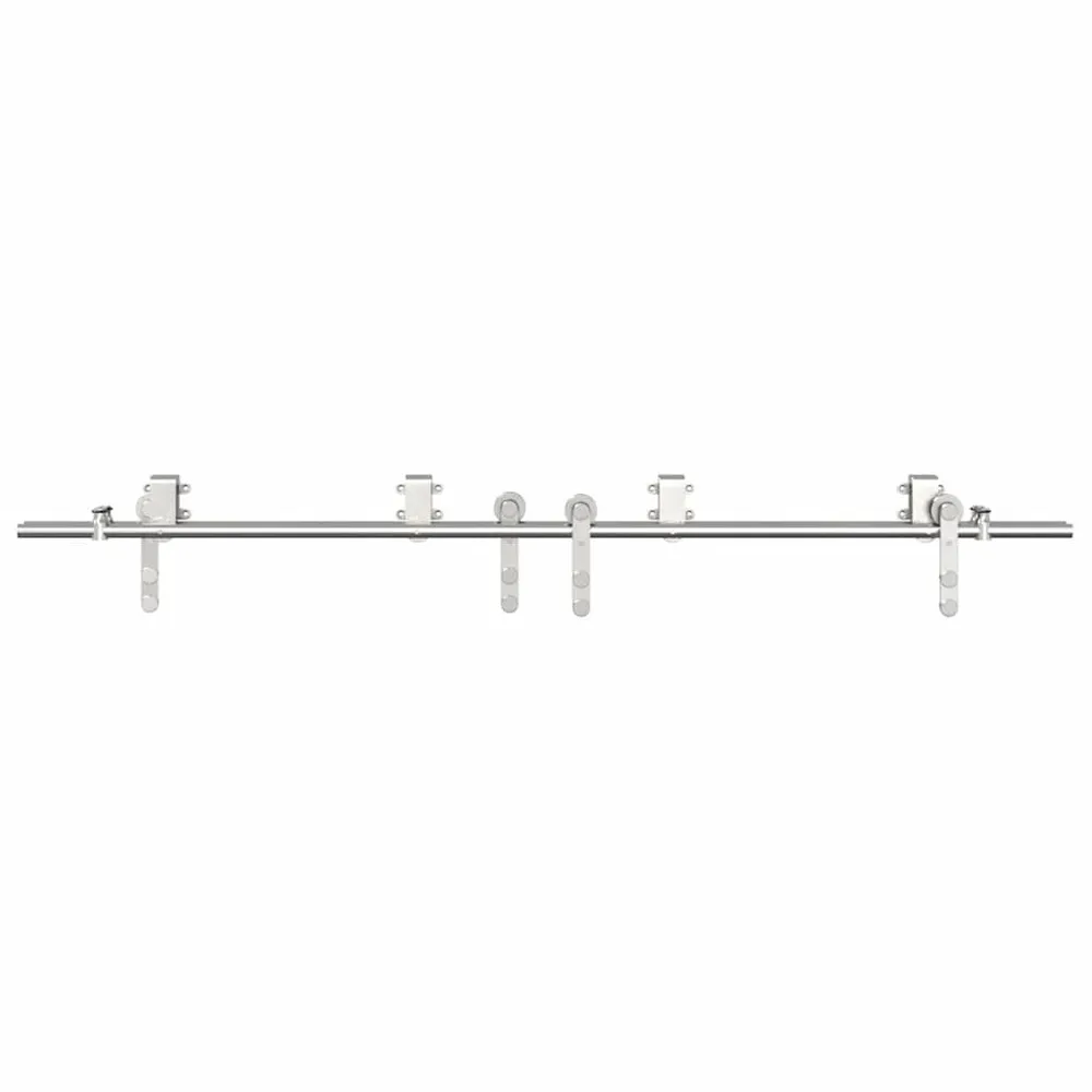 Béquille de porte Kit fixation porte coulissante 183 cm Acier inoxydable Argenté