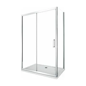Douche de 6 mm avec un paroi fixe laterale et une porte coulissante (receveur non inclu) – 72,5-75 fixe x 95-100 coulissan...