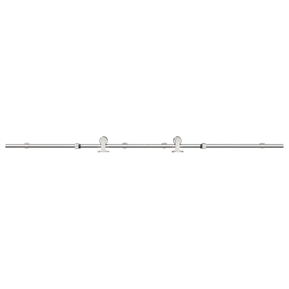 Kit fixation porte coulissante 183 cm Acier inoxydable Argenté | résistant aux effractions