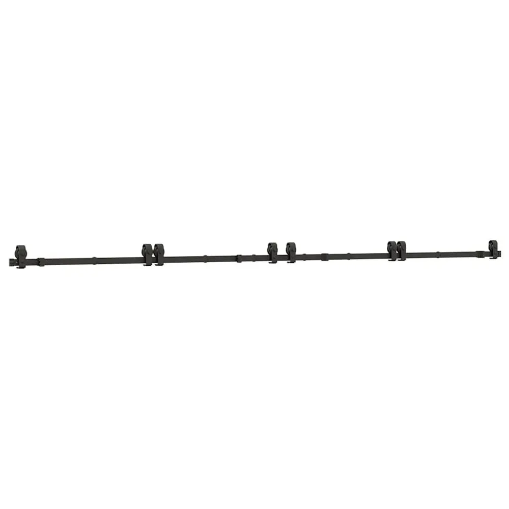 Pêne dormant Kit de quincaillerie de porte coulissante 366 cm acier noir