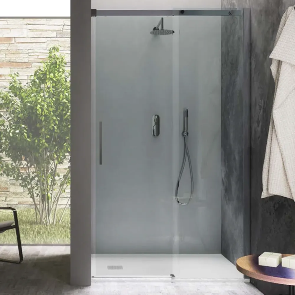 Porte de douche coulissante 170 cm en verre diaphane trempé 8 mm