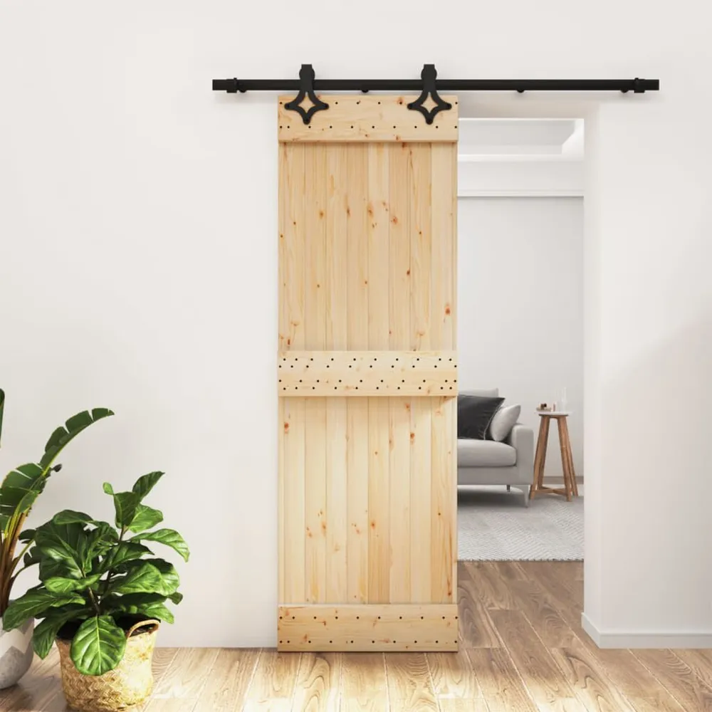 Pro Anti-Panique Porte coulissante et kit de quincaillerie 70x210 cm pin massif