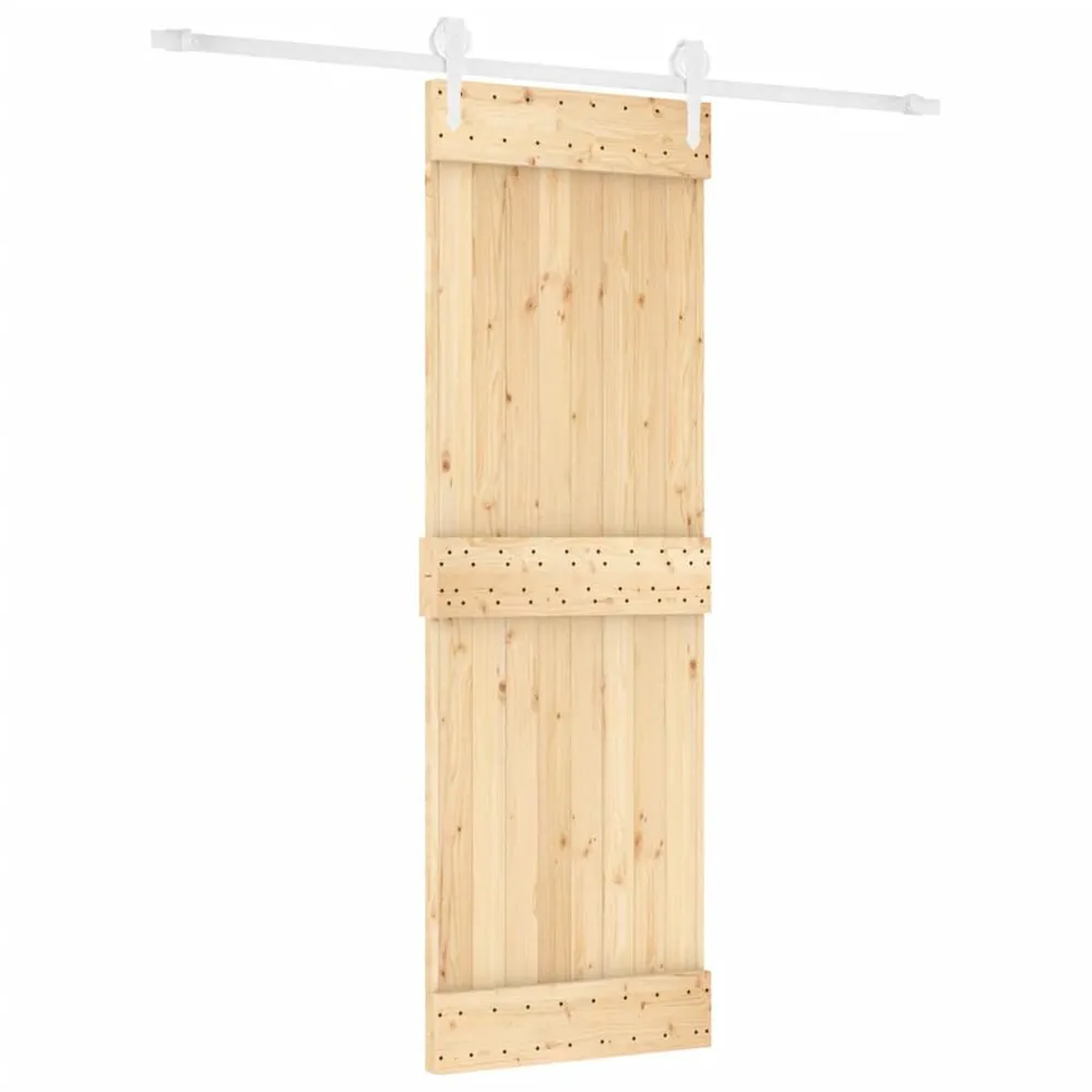 Targette coulissante Porte coulissante et kit de quincaillerie 70x210 cm pin massif