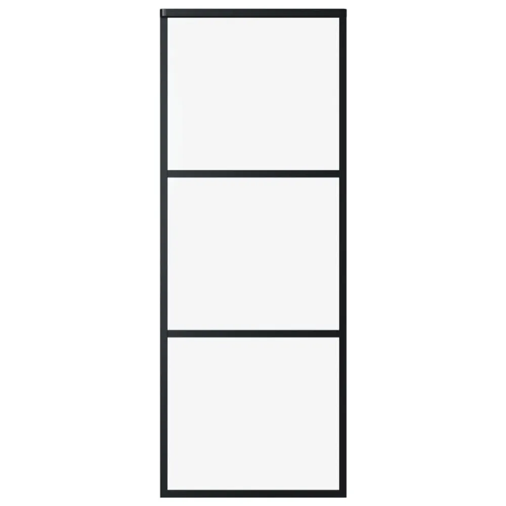 Targette coulissante Porte coulissante Verre ESG et aluminium 76x205 cm Noir