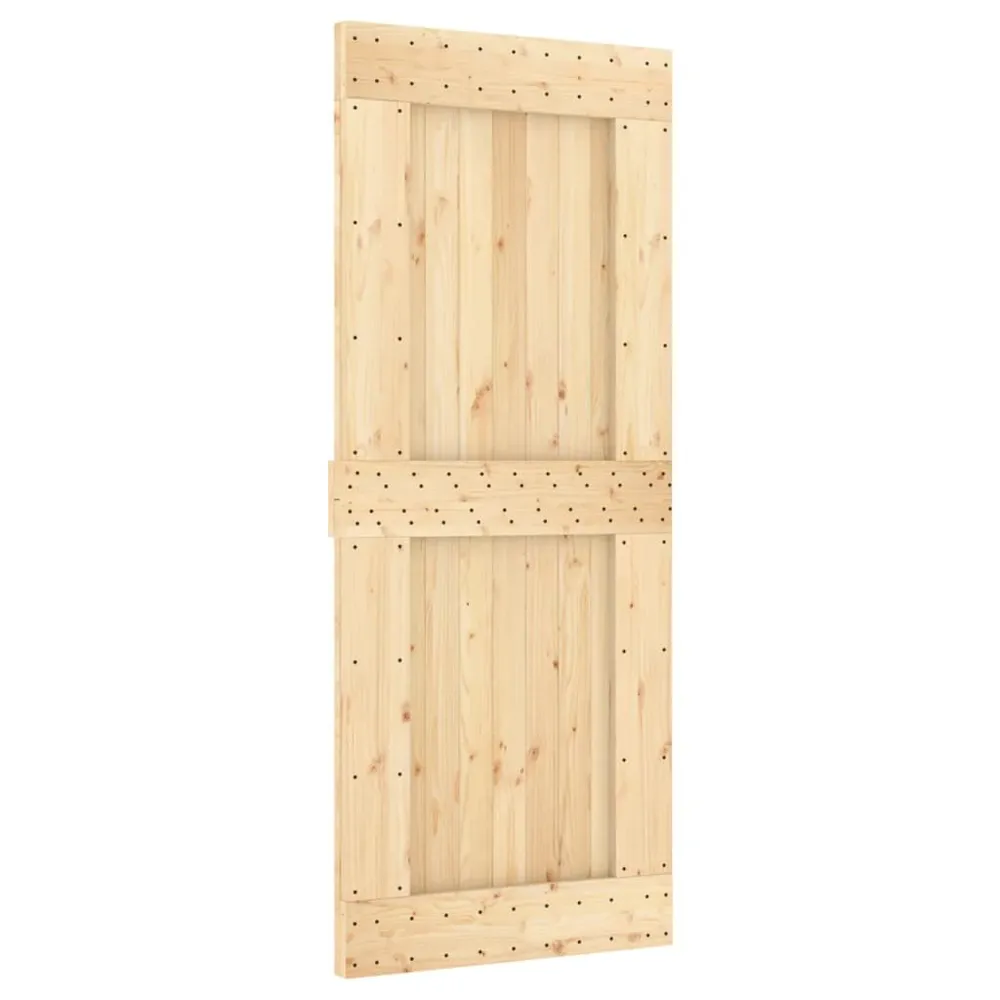 Verrou à code Porte coulissante et kit de quincaillerie 85x210 cm pin massif