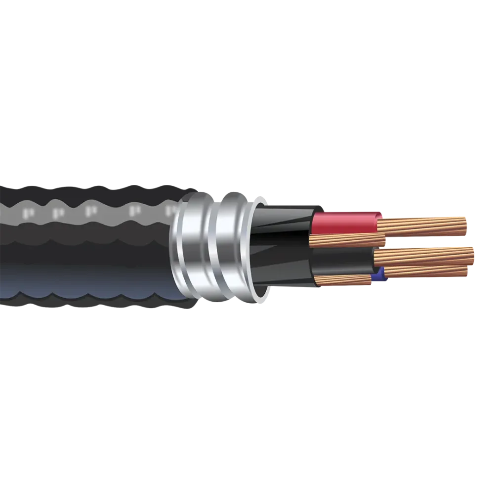1000' 14/4 TECK90 Copper Conductor Alliage léger Interlocked Armor Ground 600V