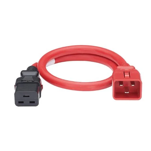 2FT Dual Locking IT Power Cord IEC C20 to IEC C19 Red LPCB01-X
