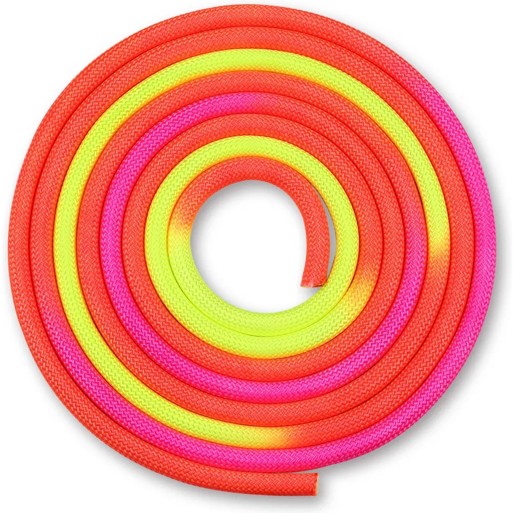 Corde Pour Gymnastique Rythmique Ponderée 165g INDIGO Tricolore 3 m Rouge-Jaune-Rose