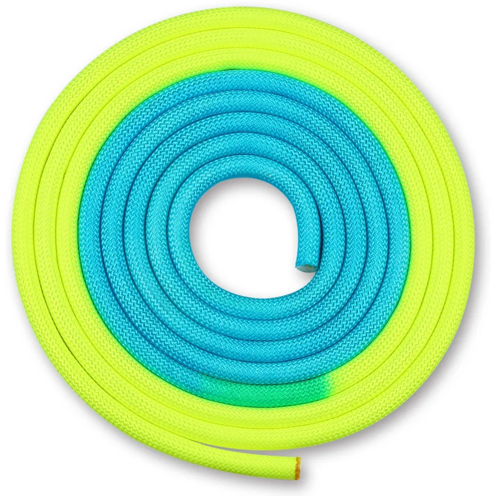 Corde Pour Gymnastique Rythmique Pondérée 165g INDIGO Bicolore 3 m Jaune-Bleu