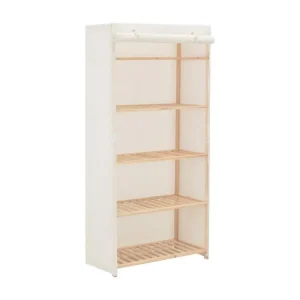 Garde-robe Blanc 79 x 40 x 170 cm Tissu