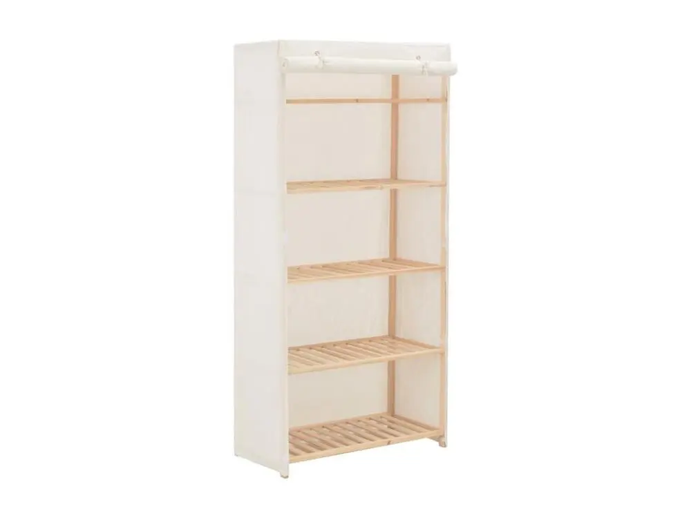 Garde-robe Blanc 79 x 40 x 170 cm Tissu