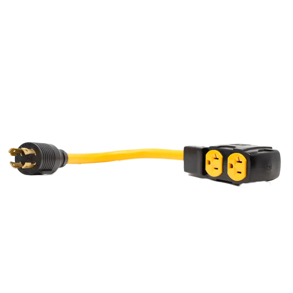 Heavy Duty L14-30P to (4) 5-20R Petit Power Cord Attachment Clips