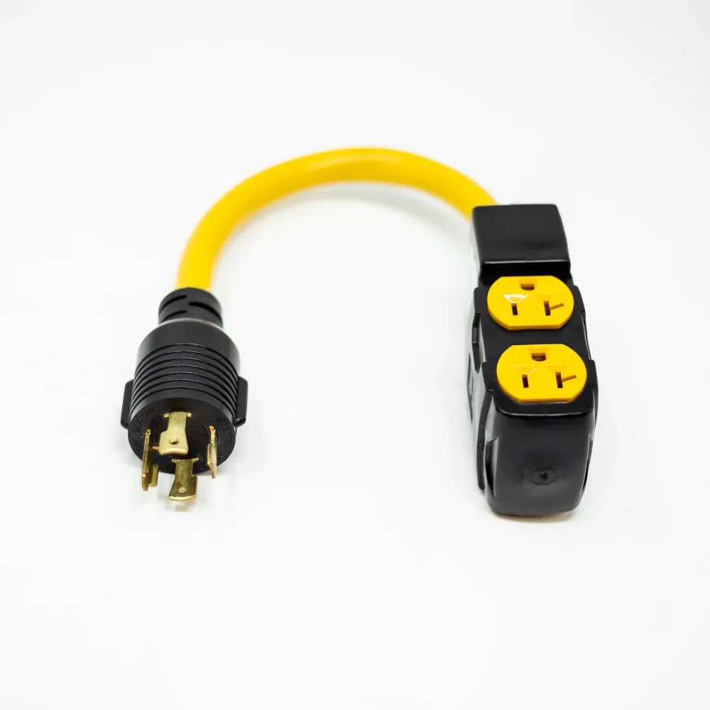 Heavy Duty L14-30P to (4) 5-20R Petit Power Cord Attachment Clips