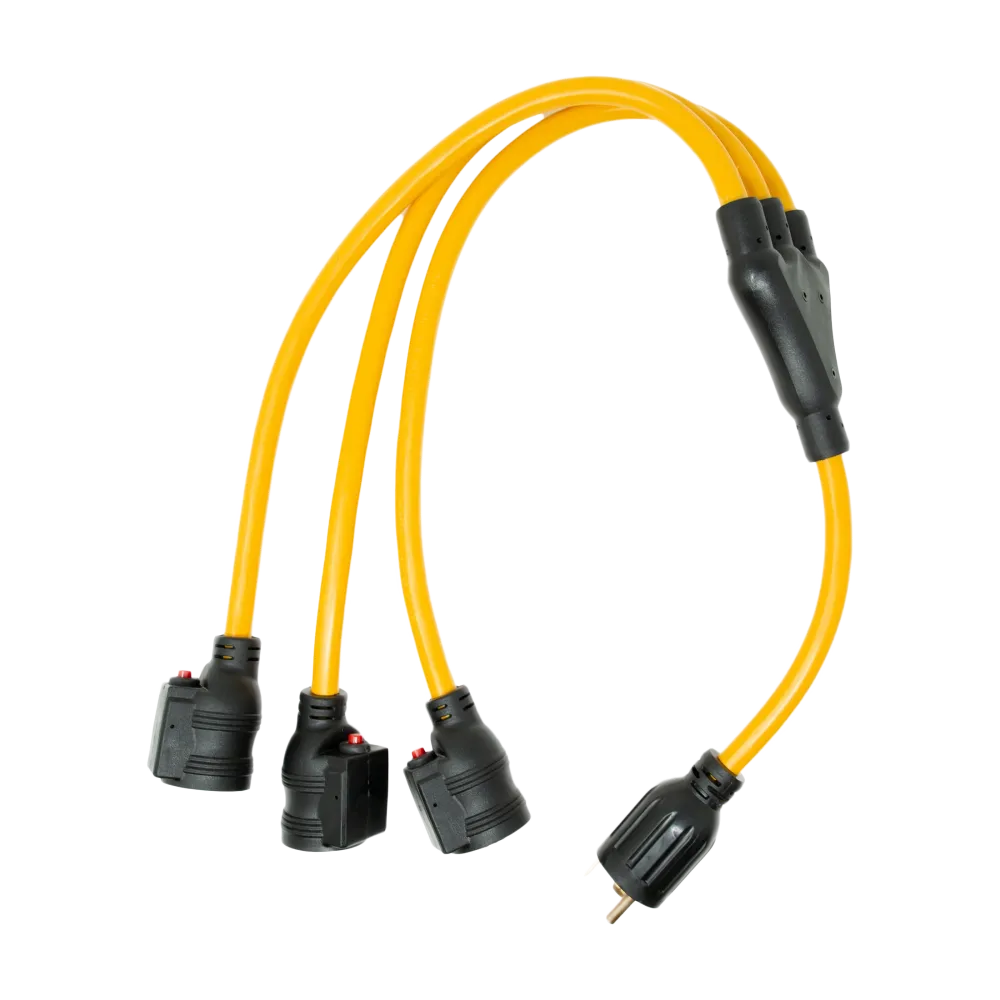 3' Heavy Duty TT-30P to (3) 5-20R Réduit Power Cord