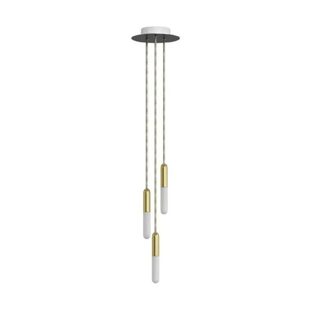 Suspension métal à trois descentes avec LED Creative-Cables modèle SPM3R20103E14GOERM65-L