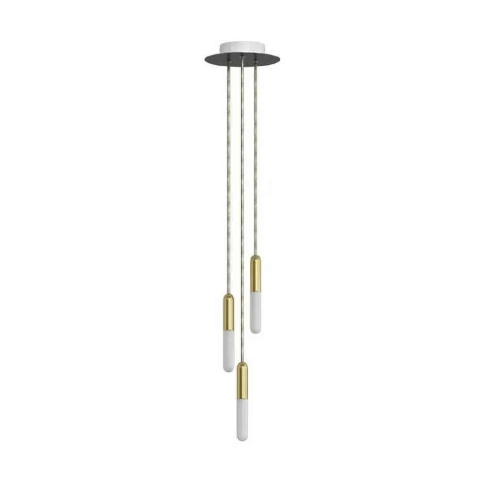 Suspension métal à trois descentes avec LED Creative-Cables modèle SPM3R20103E14GOERM65-L
