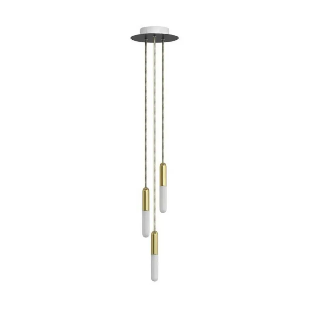 Suspension métal à trois descentes avec LED Creative-Cables modèle SPM3R20103E14GOERM65-L