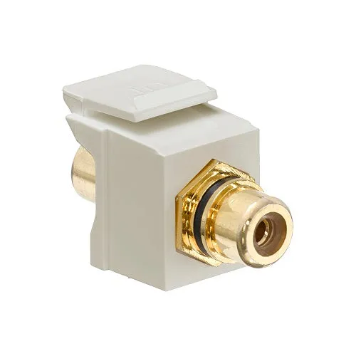 Leviton RCA QuickPort Connector Or fin Plated Black Stripe Ivory Housing 40830-BIE