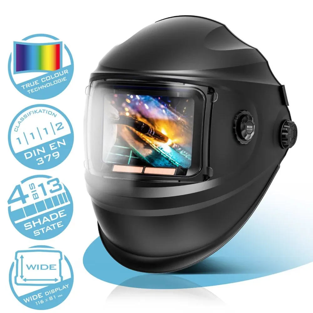 Booster de soudage automatique d'acierworks Casque de soudage 3-en-1 | Masque de soudeur avec lecture couleur True-Color-L...