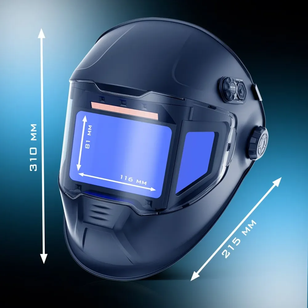 Casque de soudage automatique en acierworks Casque de soudage 3-en-1 avec champ de visualisation de 180 °, affichage de co...
