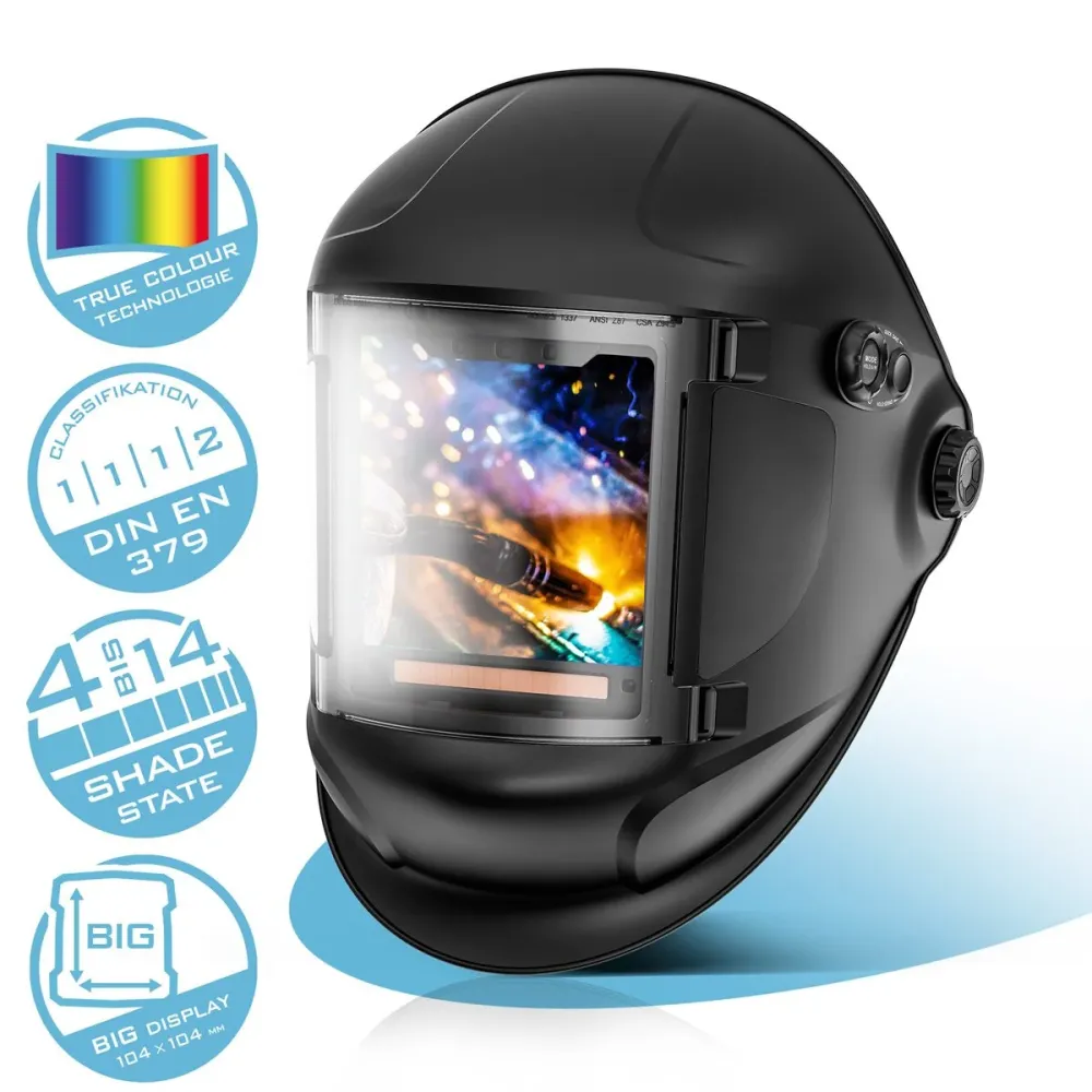 Casque de soudage automatique de l'acier Titan Titan Casque de soudage 3-en-1 | Masque de soudage avec lecture couleur Tru...