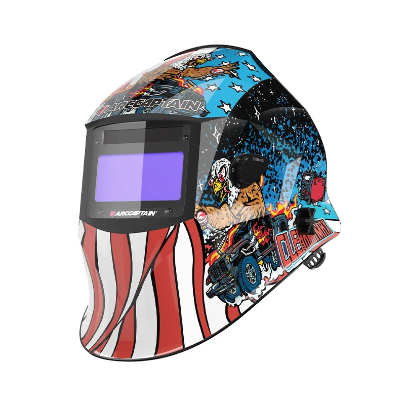 Casque de soudage à obscurcissement automatique American Eagle 3,86" × 1,69" écran de visualisation en couleurs vraies