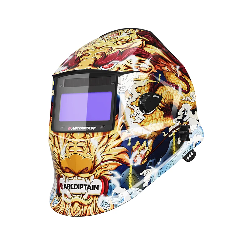 Casque de soudage à obscurcissement automatique, écran de visualisation en couleurs vraies du Roi Lion 3,86" × 1,69"
