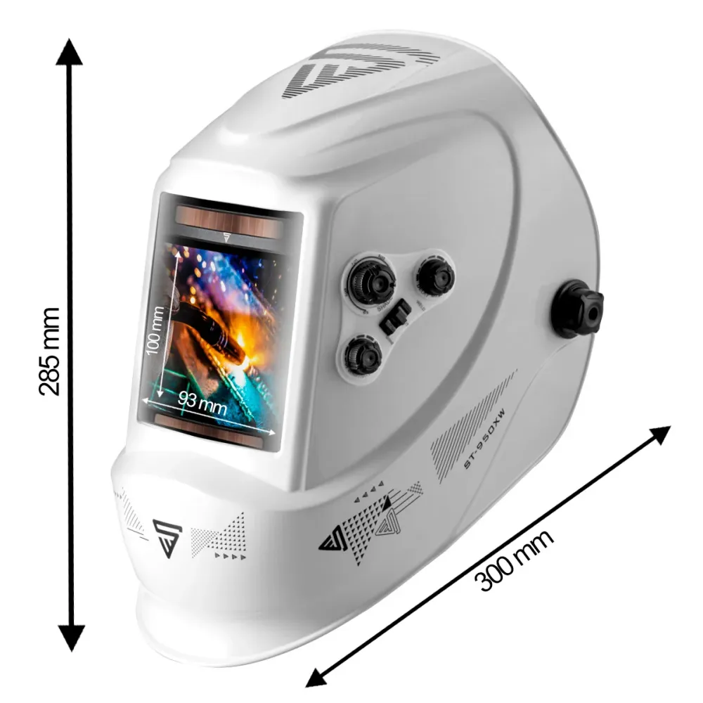 Stahlwerk Schweißhelm ST-950 XW Couleur réelle automatique complète avec 3 en 1 fonction blanche brillante