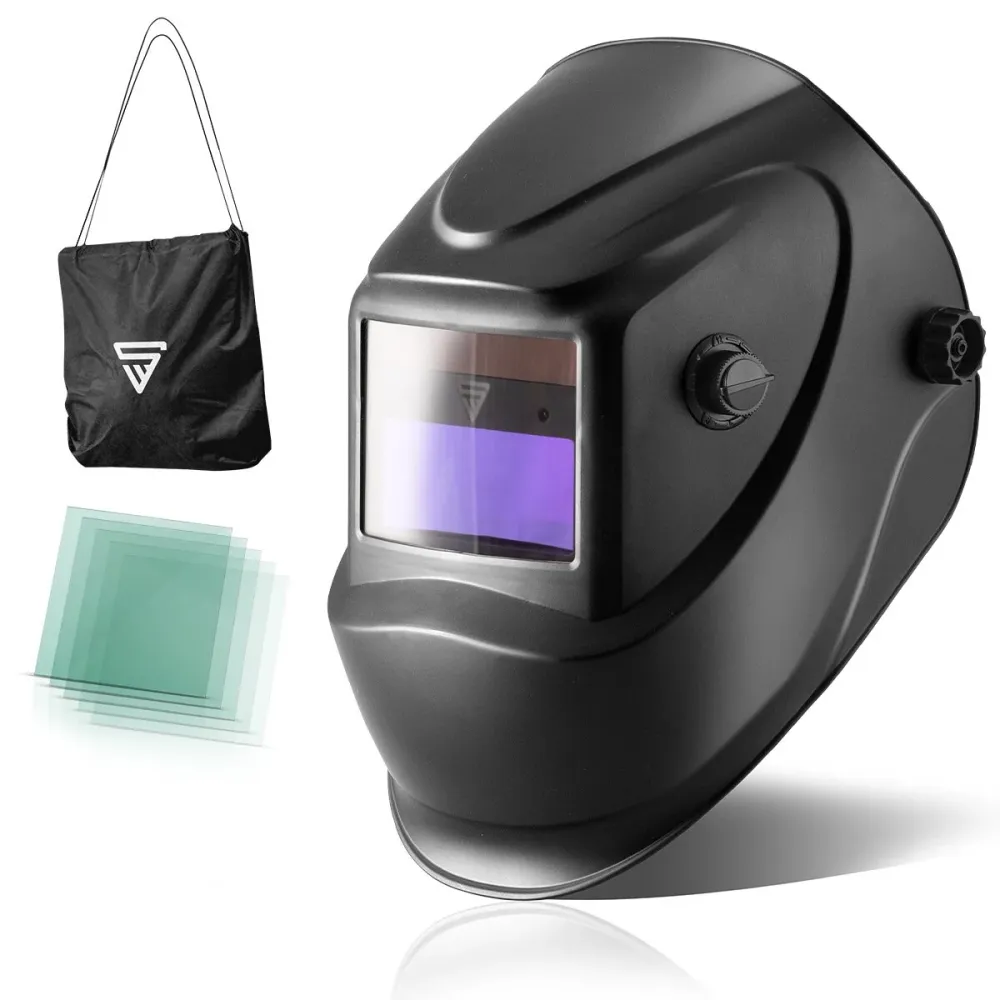 Steelworks Full Automatic Souding Casque ST-450 R Noir jais Matt entièrement assombri automatiquement, paramètres réglable...
