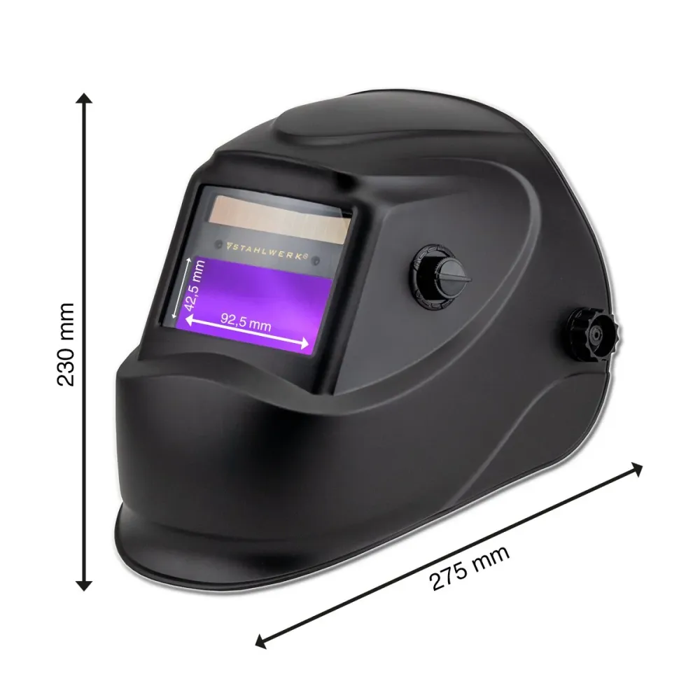 Steelworks Full Automatic Souding Casque ST-450 R Noir jais Matt entièrement assombri automatiquement, paramètres réglable...