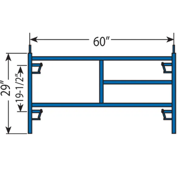 CADRE D'ÉCHAFAUDAGE 29'' X 60'' BLEU - 35-1 avec Système Antichute Intégré