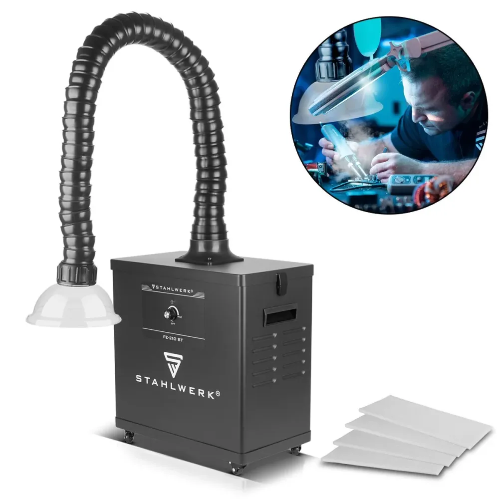 STAHLWERK SUMEUSE AUSE FE-210 ST avec filtre trois fois et système d'aspiration 210 W | Absorbeur de fumée | Déduction de...