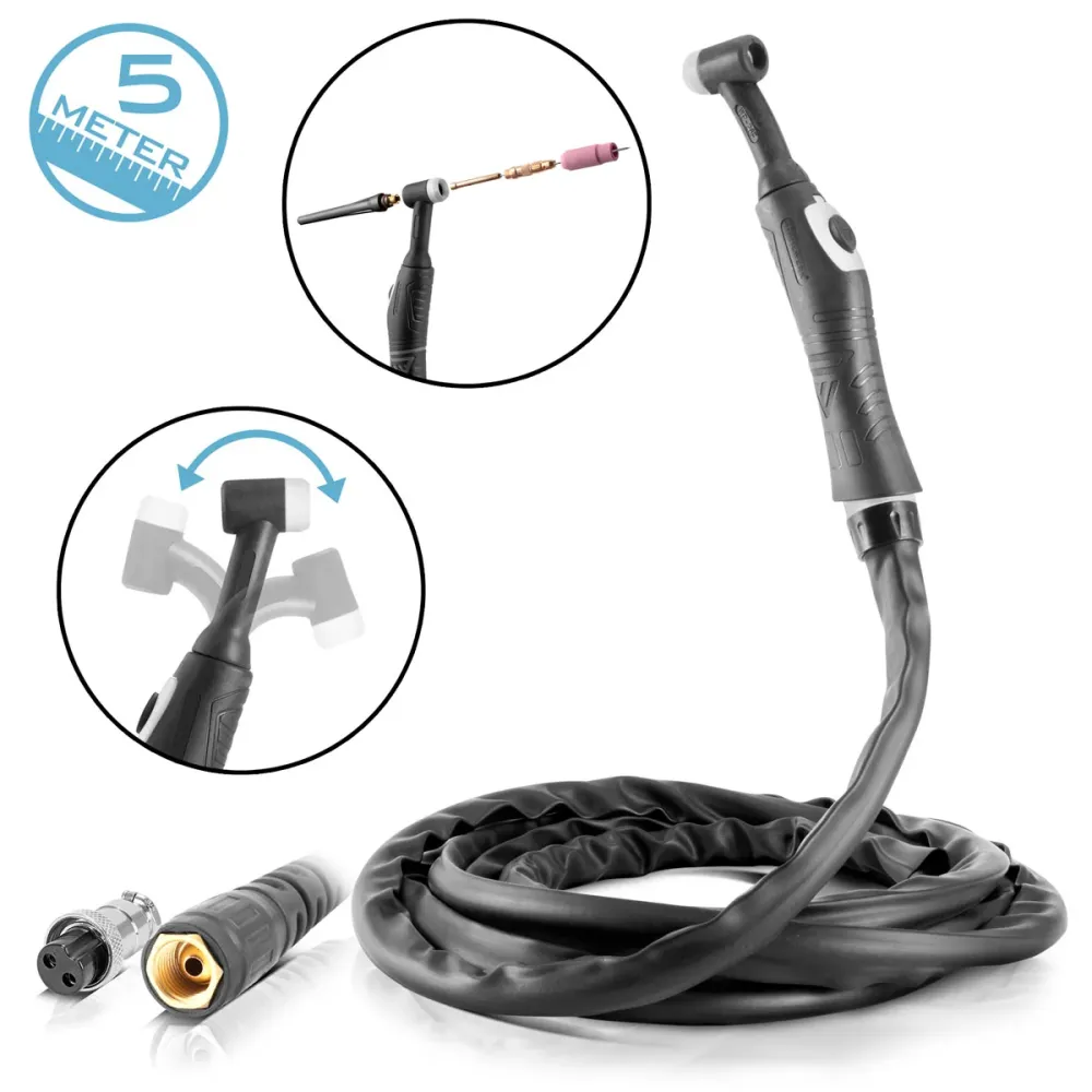 Brûleur de soudage de perruque Stahlwerk WP-26 avec paquet de tuyaux de 5 m jusqu'à 200 , refroidi par gaz, 2 broches, sou...