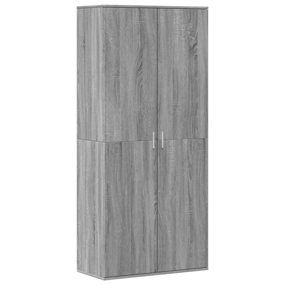 Armoire à chaussures range chaussures rangement meuble entrée couloir salon sonoma 80 x 39 x 178 cm bois d'ingénierie gris...