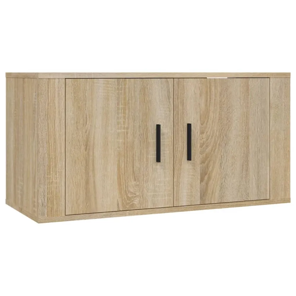 Ensemble de meubles armoire buffet TV télévision salon chambre séjour 3 pièces chêne sonoma bois d'ingénierie brun 02_0024616