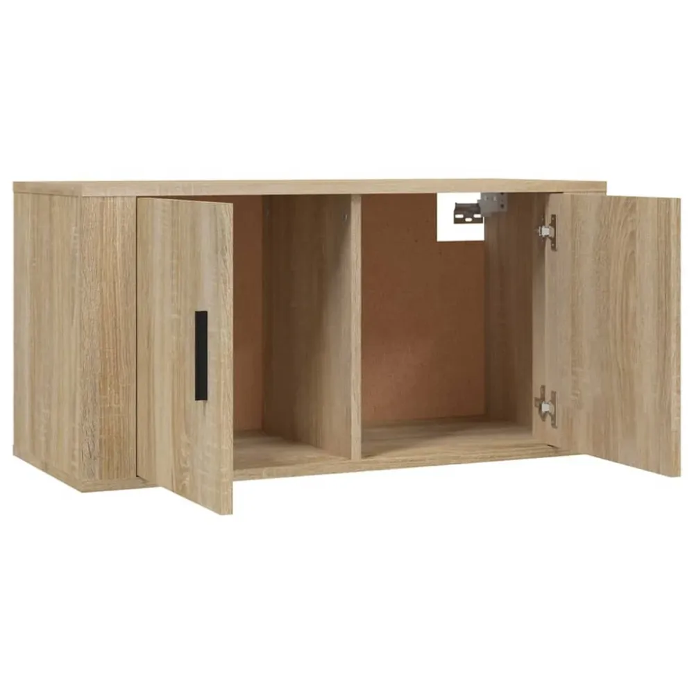 Ensemble de meubles armoire buffet TV télévision salon chambre séjour 3 pièces chêne sonoma bois d'ingénierie brun 02_0024616