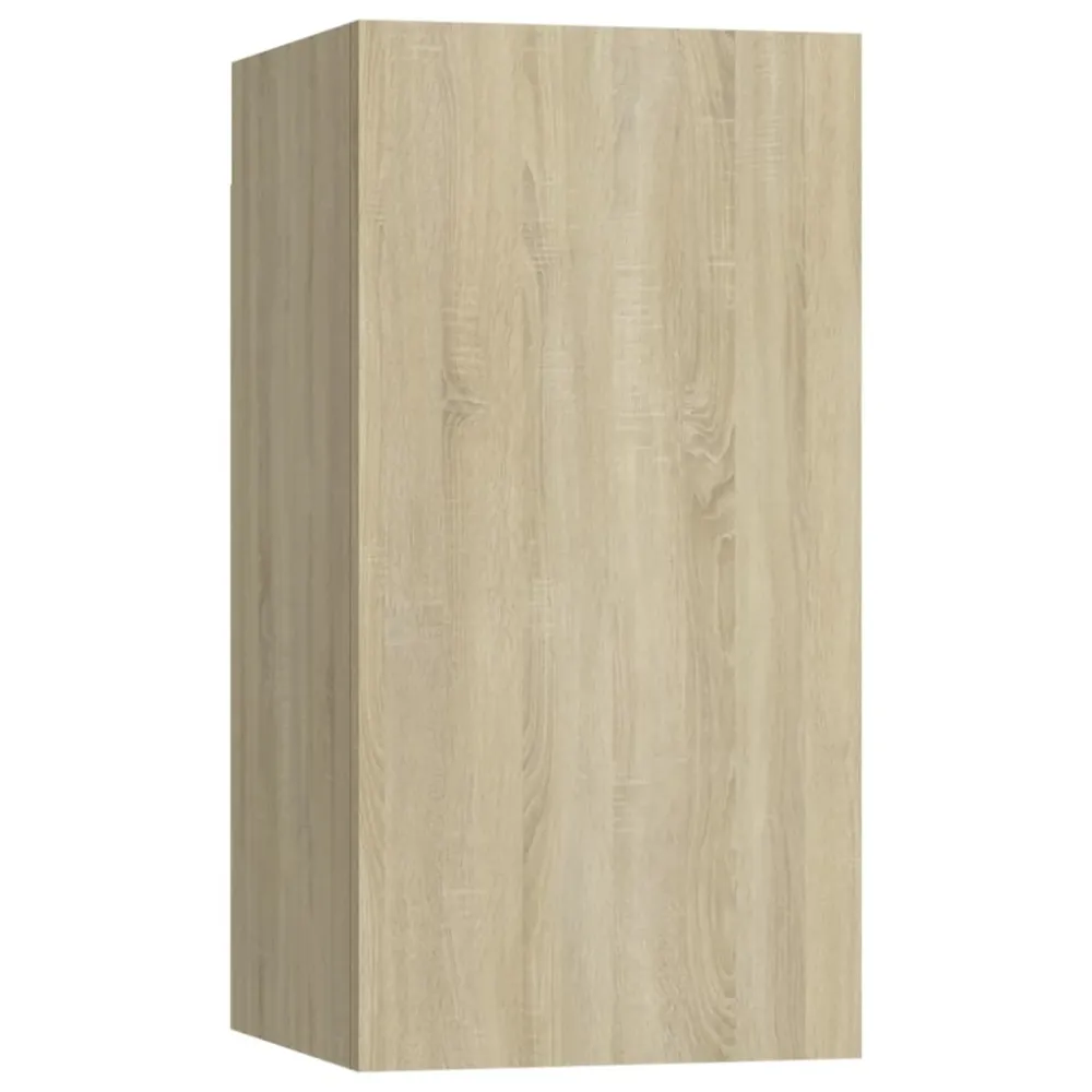 Ensemble de meubles armoire buffet TV télévision salon chambre séjour 4 pièces chêne sonoma bois d'ingénierie brun 02_0024804