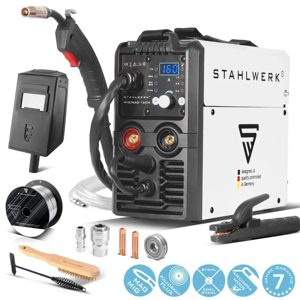 Machine de soudage Stahlwerk MIG MIG MAG 160 M IGBT / SYNERGIQUE FULLE 5 1 Dispositif combiné avec des 160 ampères concret