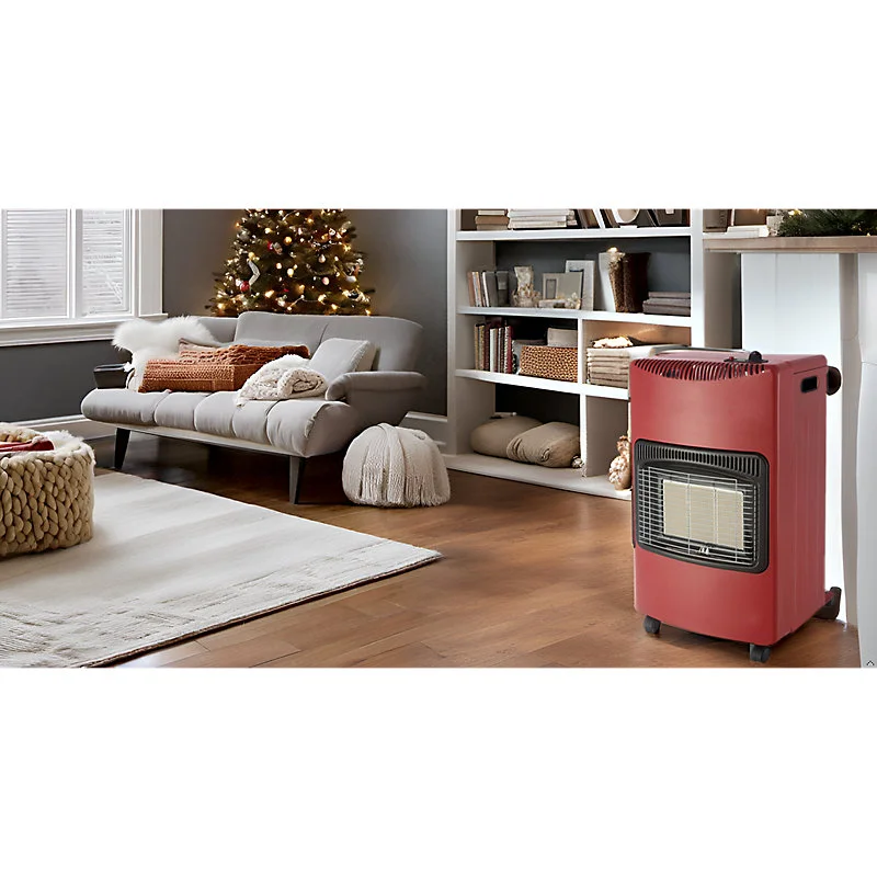 Poele à gaz Rouge pliable 4,2KW Allumage Piezo Chauffage d'appoint gaz Interieur INTEC