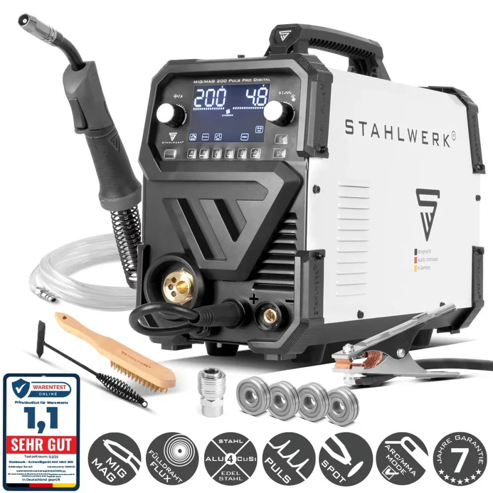Stahlwerk Mig Mag 200 Spot Puls Pro Protection Numérique Protection Dispositif de soudage à gaz | Onduleur IGBT avec 200 ,...