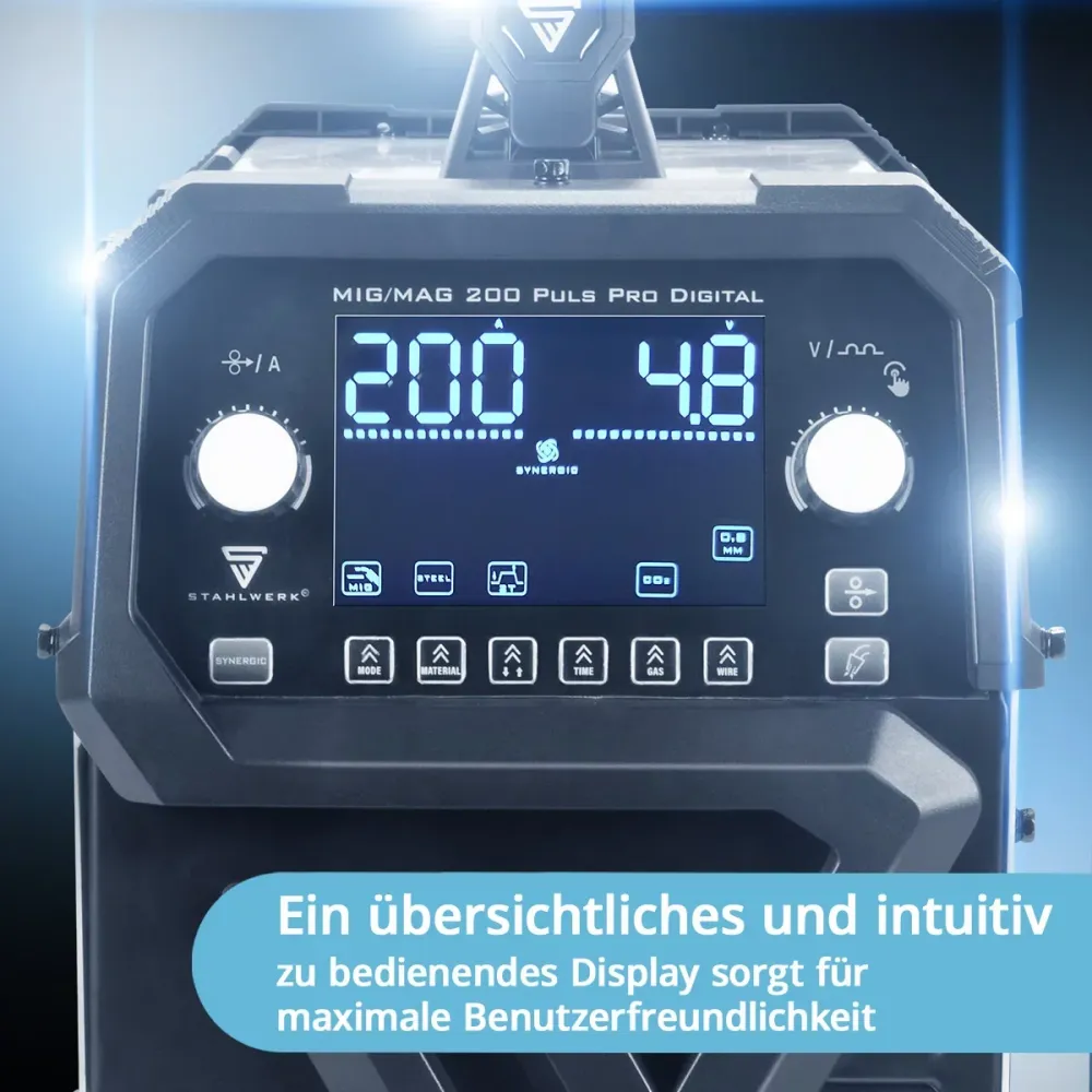 Stahlwerk Mig Mag 200 Spot Puls Pro Protection Numérique Protection Dispositif de soudage à gaz | Onduleur IGBT avec 200 ,...